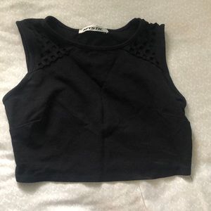 Black crop top tank